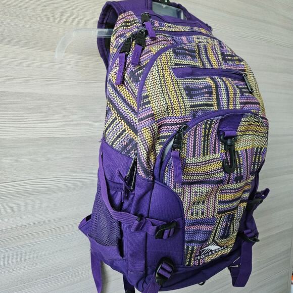 High Sierra Loop Daypack Water Resistant Backpack Purple Large Travel School Gym - Picture 2 of 16